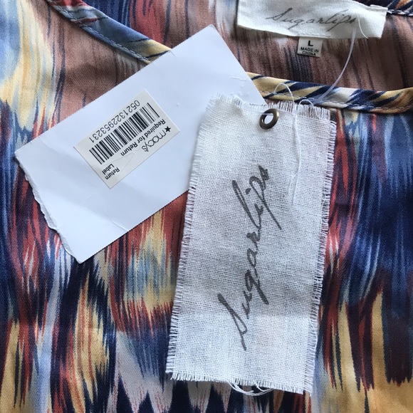 Sugar lips women’s beige blue multi colored camisole Brand New Size Large SWT - Picture 6 of 7